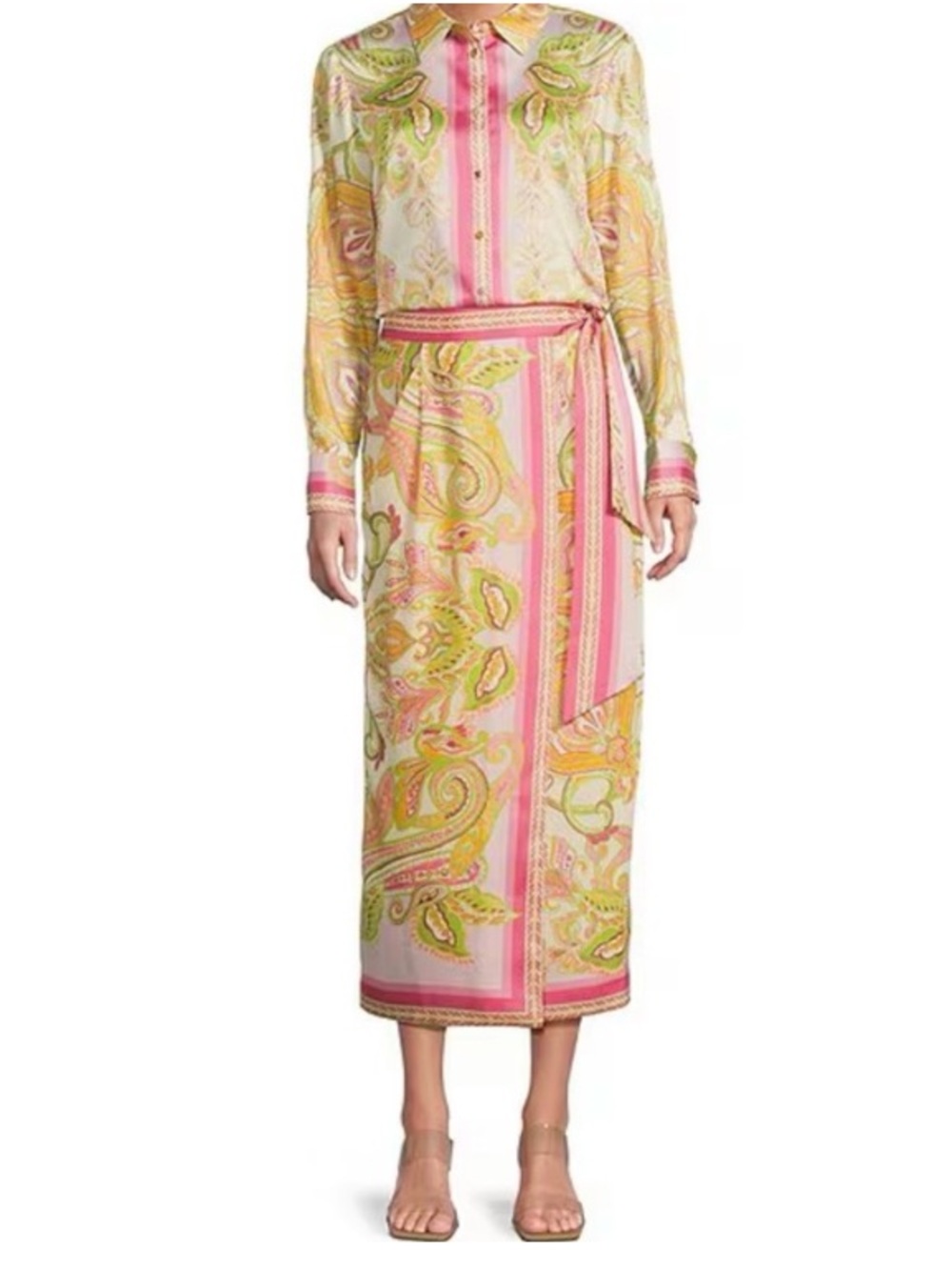 ANTONIO MELANI Set Clio Paisley Scarf Print Satin Top & Skirt - Picture 12 of 12